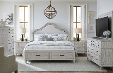 Legacy Classic Furniture | Bedroom Uph Panel Bed w/ Storage Footboard Queen 5 Piece Bedroom Set in Pennsylvania 11666