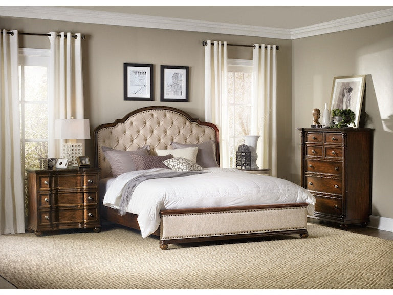Hooker Furniture | Bedroom King Upholstered Bed with Wood Rails 5 Piece Set in Charlottesville, Virginia 1510