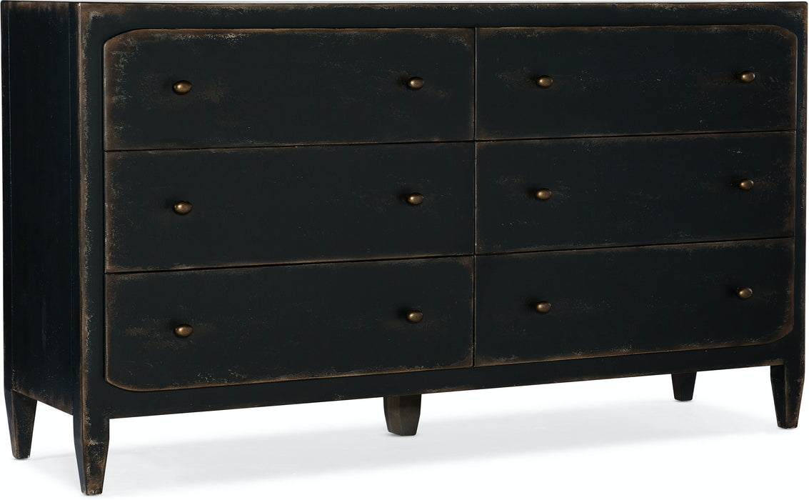 Hooker Furniture | Bedroom Six-Drawer Dresser- Black & Accent Mirror in Richmond,VA 1078