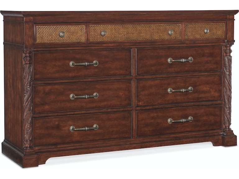 Hooker Furniture | Bedroom Nine-Drawer Dresser & Round Mirror in Lynchburg, Virginia 0873
