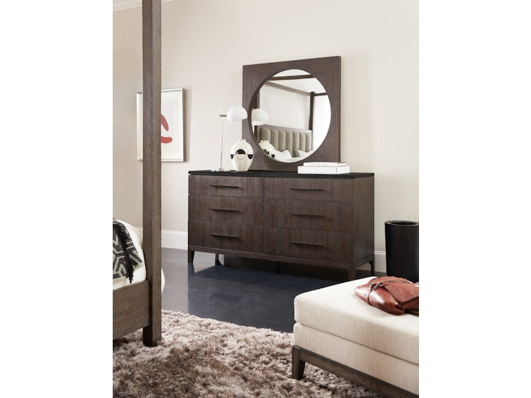 Hooker Furniture | Bedroom Raphael Six-Drawer Stone Top Dresser & Redondo Mirror in Richmond,VA 1611