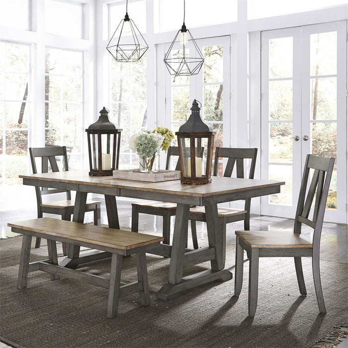 Liberty Furniture | Casual Dining 6 Piece Trestle Table Set in Annapolis, MD 7840