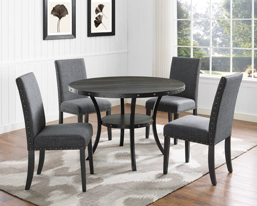 New Classic Furniture | Dining Round Dining Table 5 Piece Set-Smoke in Richmond,VA 6038